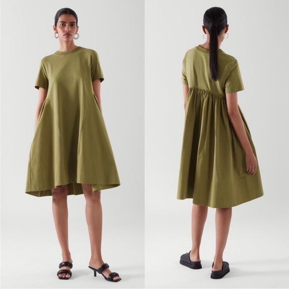 COS Dresses & Skirts - COS Olive Green Parachute Skater Slip Dress - S